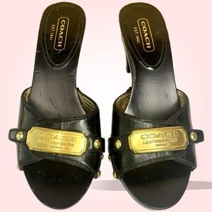 Coach Leatherware 1941 Wood Heels with Brass Plate 6